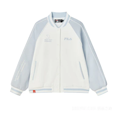 (Women) FILA Casual Colorblock Knit Baseball Jacket Sunlight Blue F11W249501F-LB