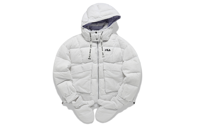 (Women) FILA  Casual Hooded Puffer Jacket White - Warm and Stylish. F11W149901F-WT 圖 2