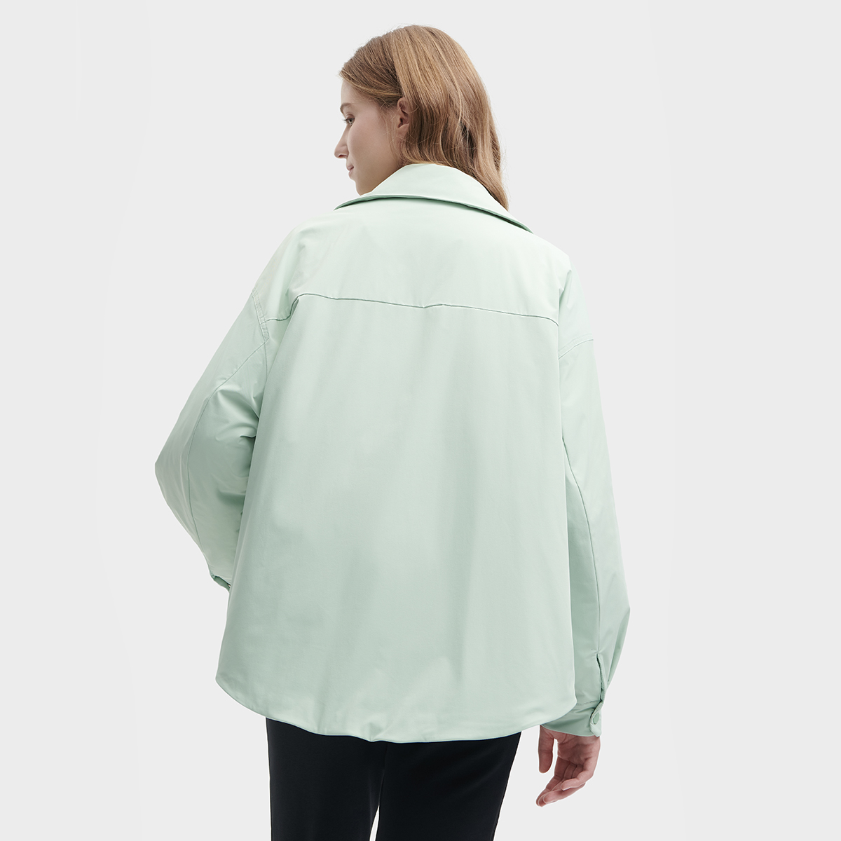 (Women) FILA  Casual Oversized Warm Puffer Jacket with Collar Light Mint Green. F11W348901F-LG 圖 5