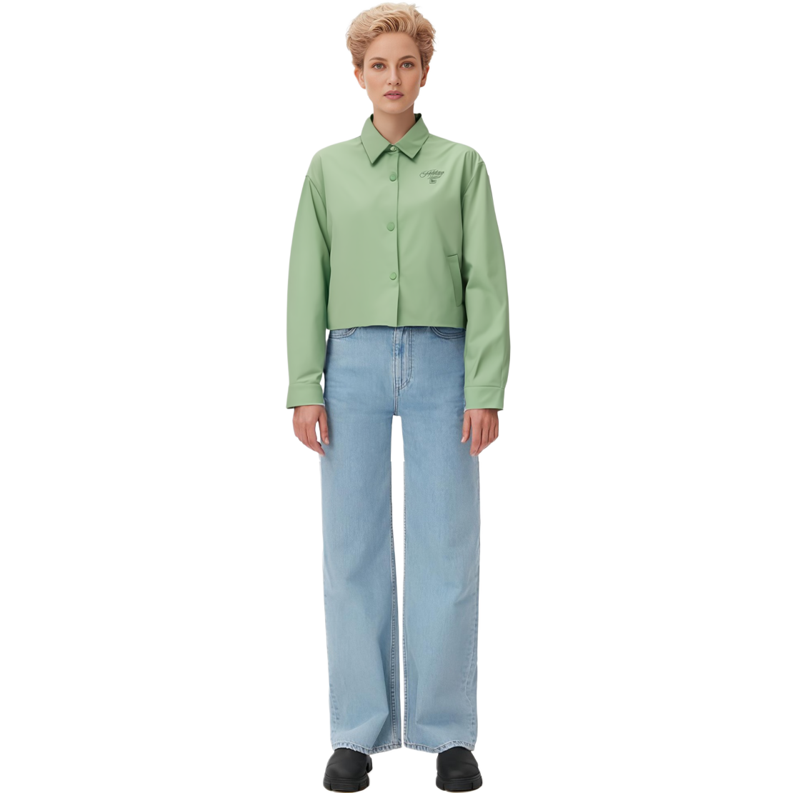 (Women) FILA  Casual Oversized Warm Puffer Jacket with Collar Light Mint Green. F11W348901F-LG 圖 9