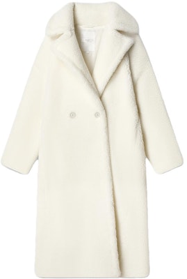(Women) FILA Ceramic White Sherpa Coat Casual Solid Color Lapel Design. F11W345501F-IV Order (Women) FILA Ceramic White Sherpa Coat Casual Solid Color Lapel Design. F11W345501F-IV