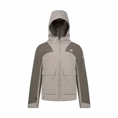 (Women) FILA Colorblock Hooded Down Jacket in Lunar Gray. A11W347907F-GY
