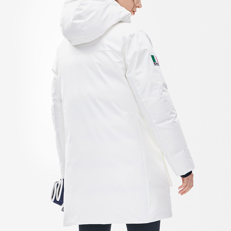 (Women) FILA  Embroidered Hooded Windproof Goose Down Jacket White Jade Color. A11W246910F-WT 圖 5