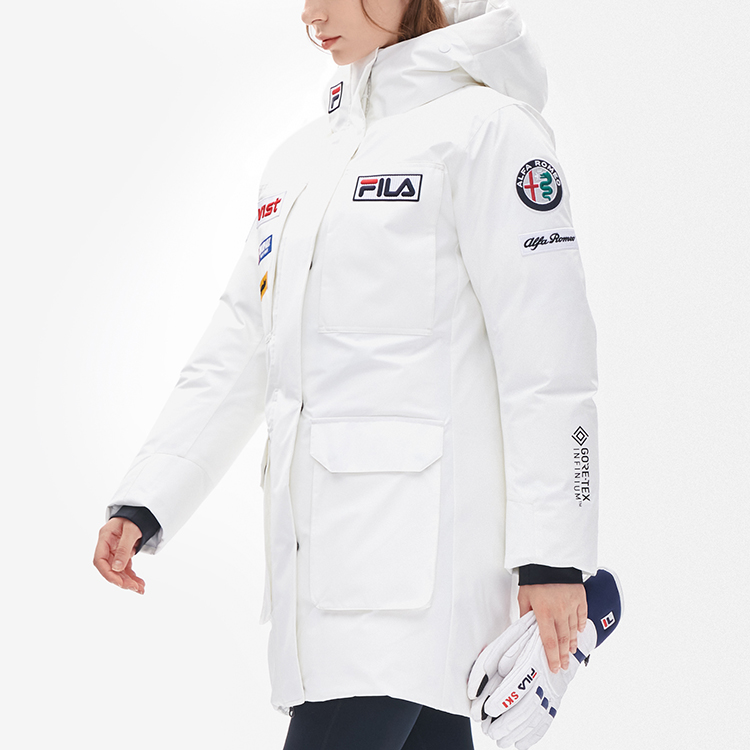 (Women) FILA  Embroidered Hooded Windproof Goose Down Jacket White Jade Color. A11W246910F-WT 圖 7