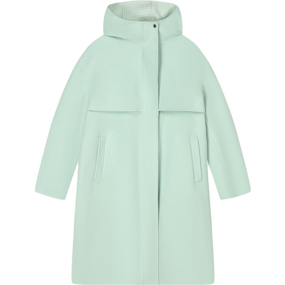 Lookbook (W) FILA Jaket Musim Dingin Hijau Emerald Dua-Potong Panjang Hangat Wanita. F11W344703FTQ