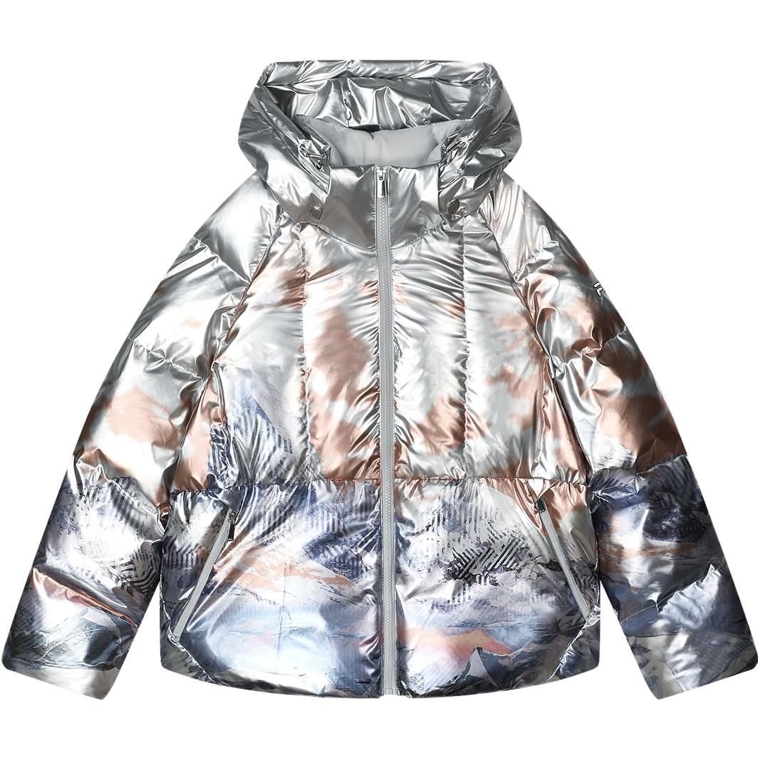 (Women) FILA  Fashion Hooded Down Jacket with All-over Print. F11W348904F-ZA