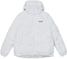 (Women) FILA Fashion Loose Fit Quilted Down Jacket Standard White Hoodie. F11W349923F-WT (Women) FILA Fashion Loose Fit Quilted Down Jacket Standard White Hoodie. F11W349923F-WT