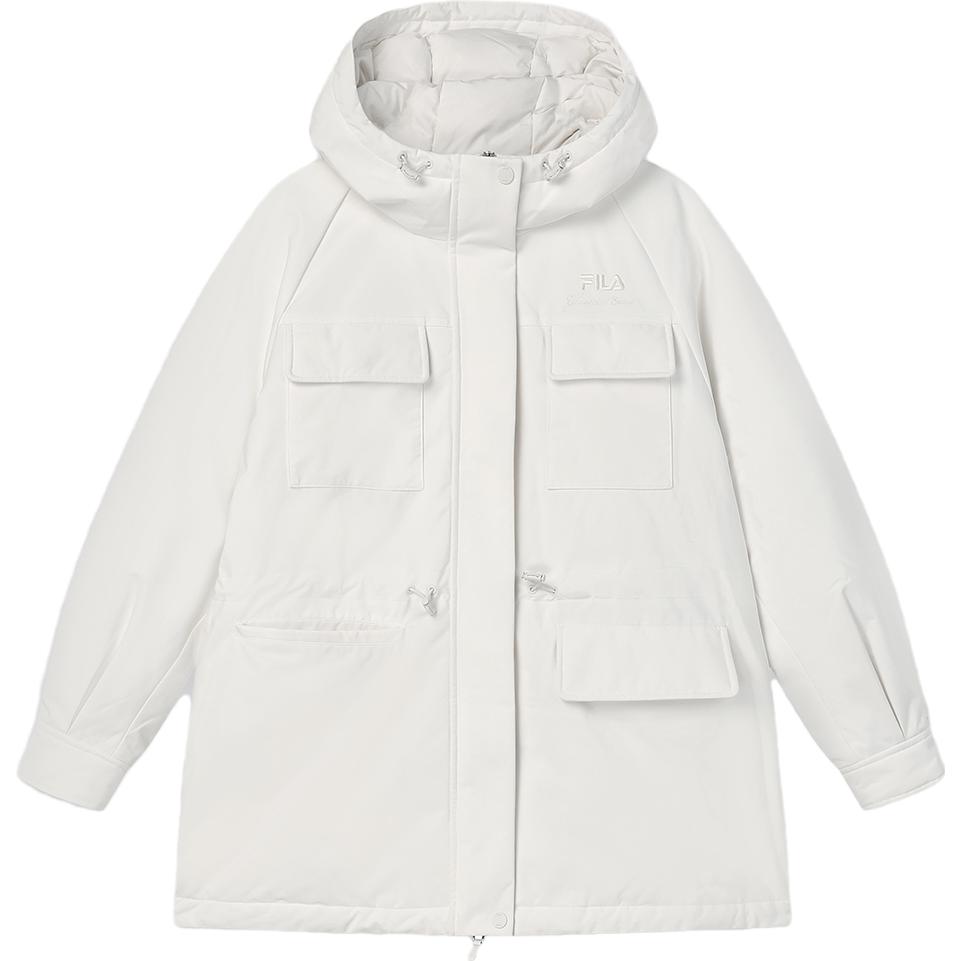 (Women) FILA  Fashion Windproof Hooded Down Jacket in Light Beige. F11W348906FIV