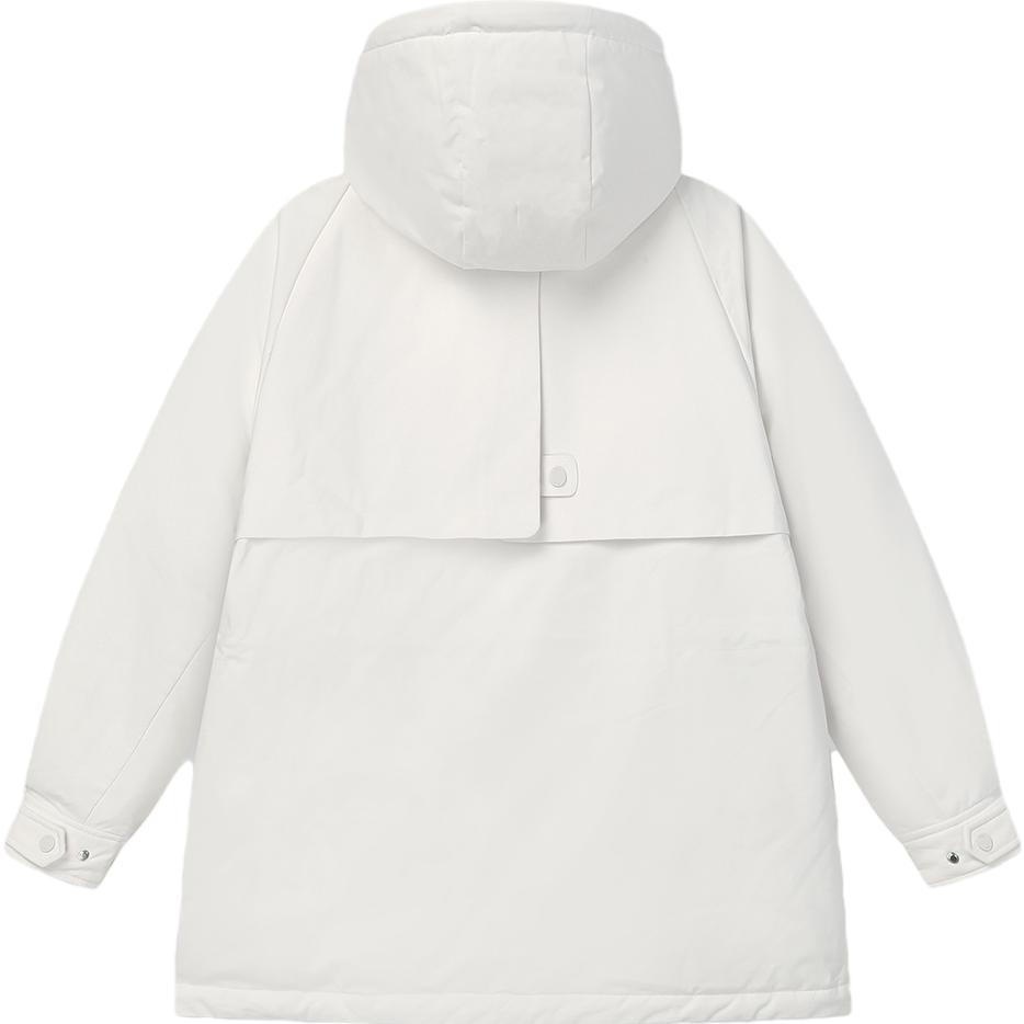 Lookbook (W) FILA Jaket Down Berhoodie Tahan Angin Warna Beige Muda. F11W348906FIV