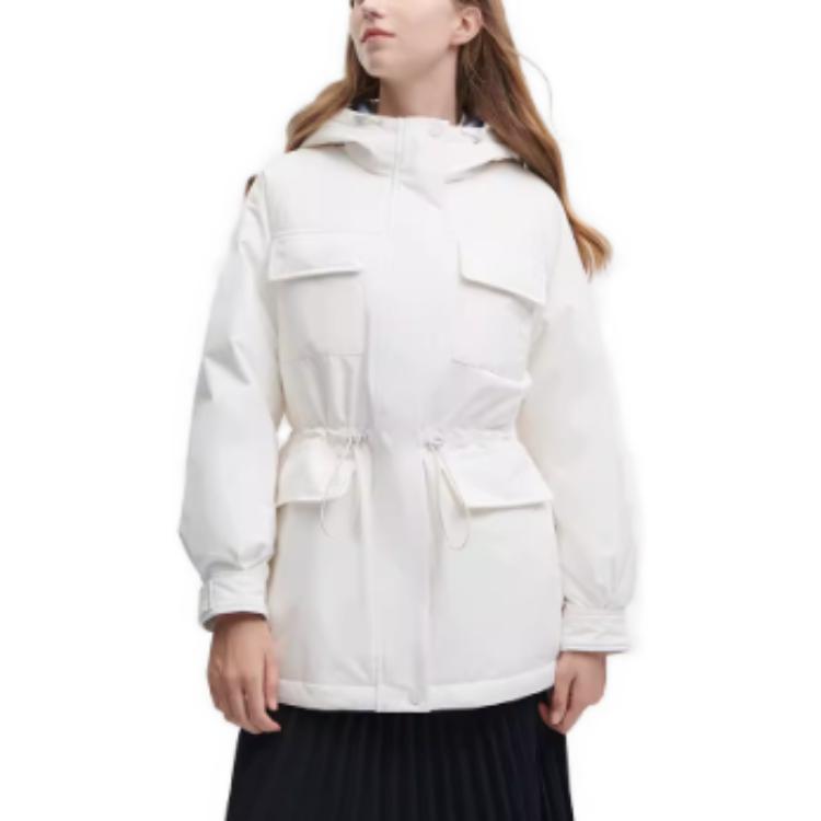 Shop (W) FILA Jaket Down Berhoodie Tahan Angin Warna Beige Muda. F11W348906FIV