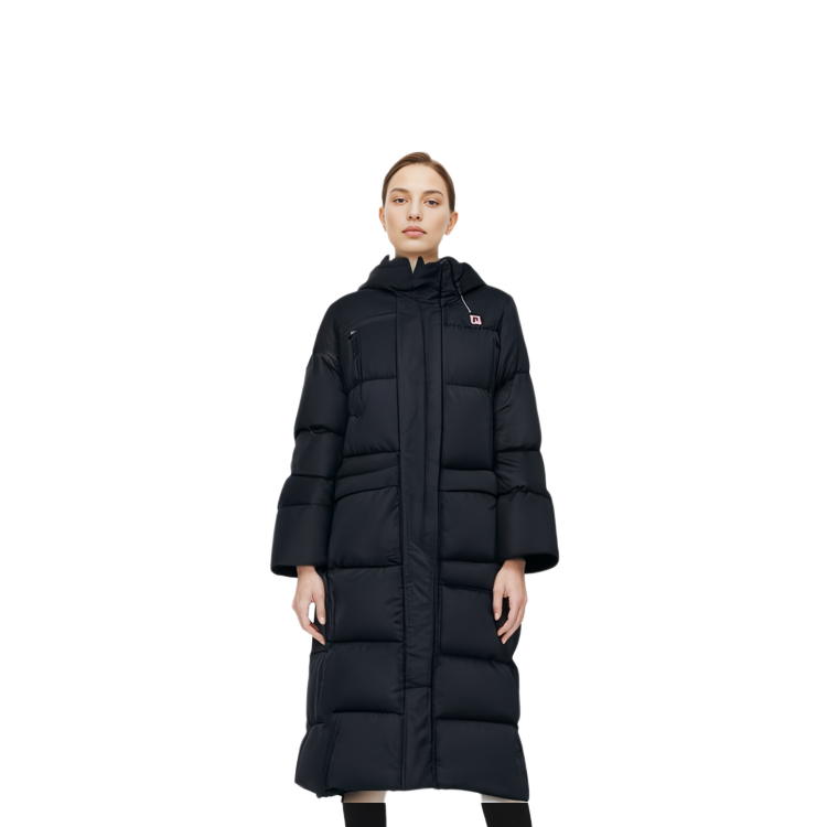 Purchase (Women) FILA  Fitness Series Black Zipper Hooded Down Jacket Coat. A11W341913F-BK