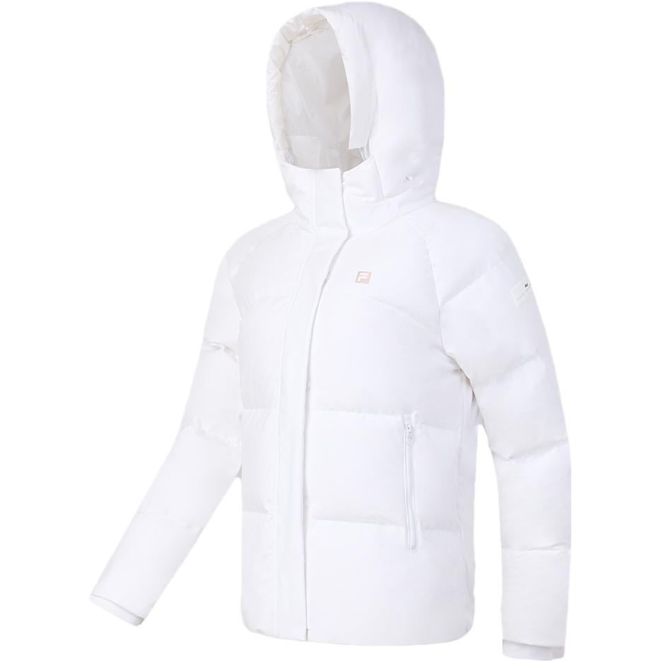 (Women) FILA  Fitness Warm Puffer Down Jacket with Hood - Jade White A11W341907F-WT