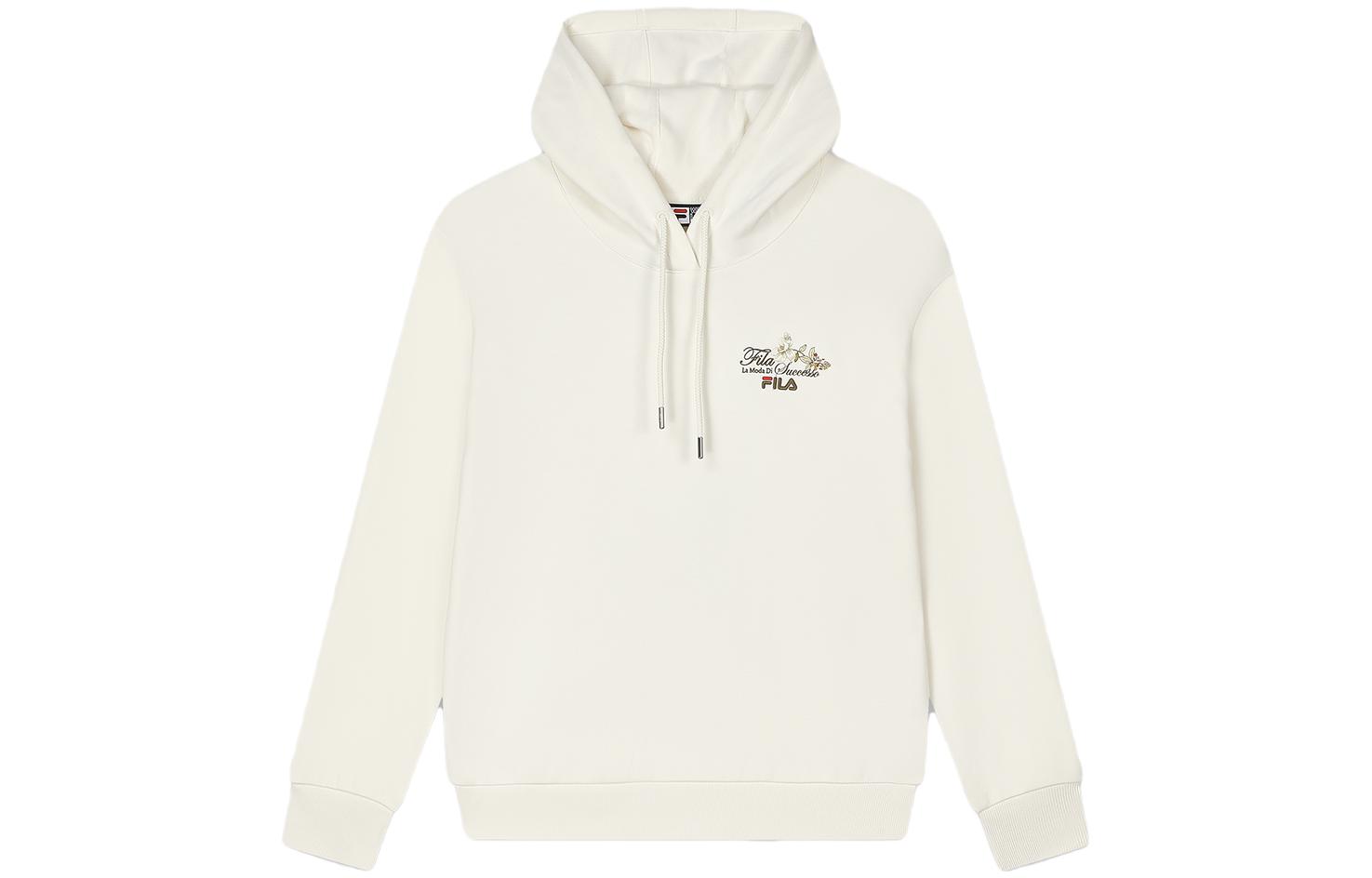 (Women) FILA  Floral Letter Print Casual Hoodie Ceramic White. F11W348230F-IV 圖 3