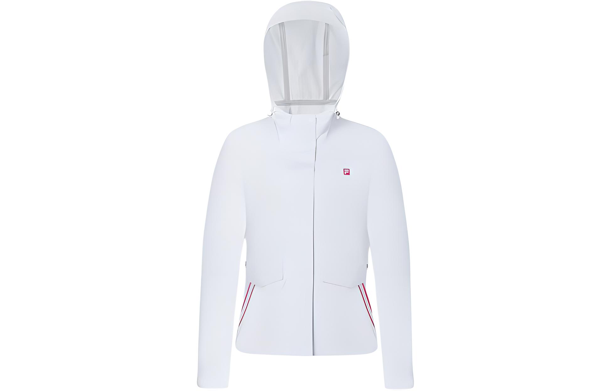 (Women) FILA  Golf Series Solid Hooded Woven Jacket - Jade White. A11W415710F-WT