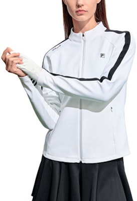 (W) FILA Golf Slim-Fit Zip Jacket Warna Colorblock Jade Putih. A11W315501F-WT Buy (W) FILA Golf Slim-Fit Zip Jacket Warna Colorblock Jade Putih. A11W315501F-WT