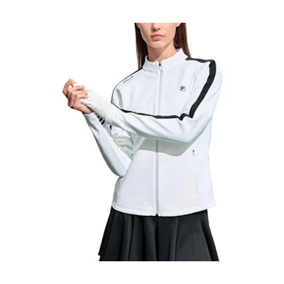 (Women) FILA Golf Slim-Fit Zip Jacket Colorblock Jade White. A11W315501F-WT