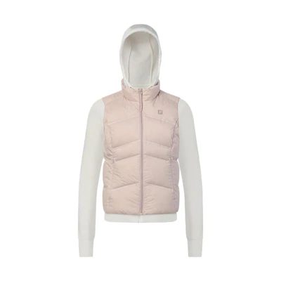 (Women) FILA Hooded Down Vest and Jacket Set in Nude Pink and White. A11W341901F-PK