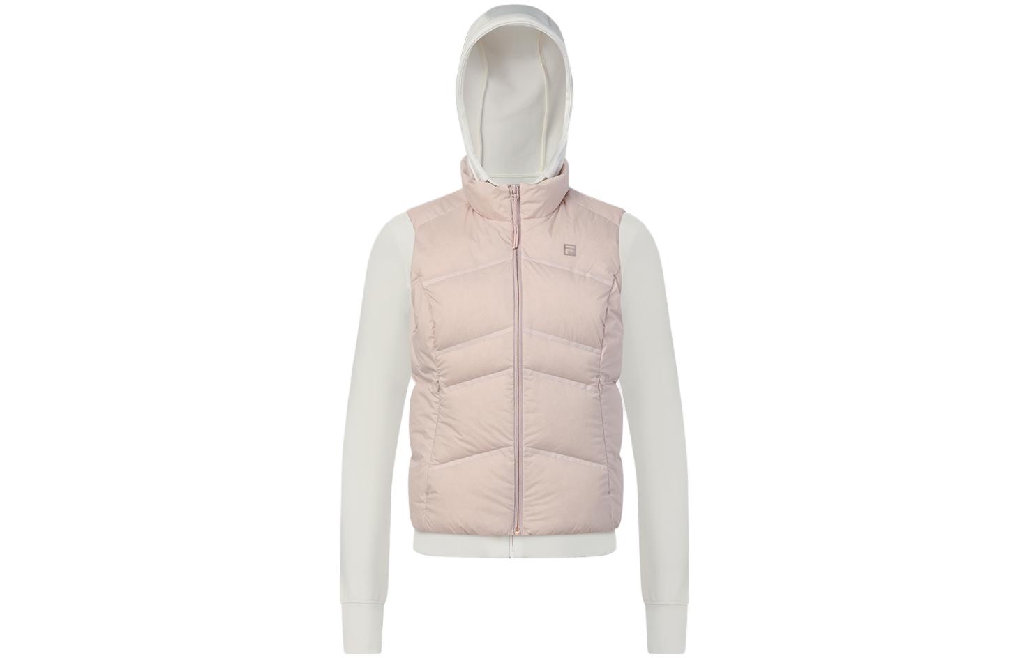 (Women) FILA  Hooded Down Vest and Jacket Set in Nude Pink and White. A11W341901F-PK 圖 2