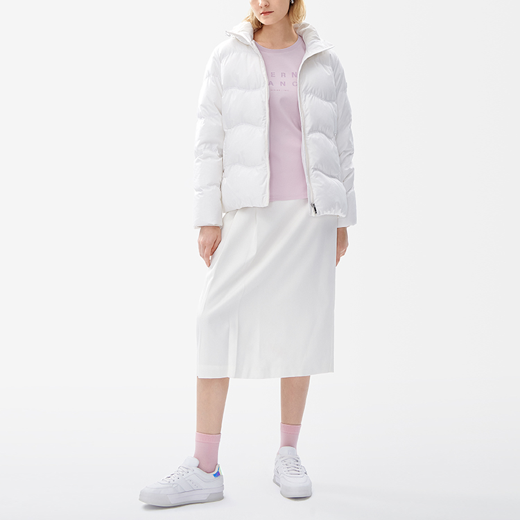 (Women) FILA  Lightweight Hooded Down Jacket - Solid Color (Cloud White). F11W247902F-WT 圖 4