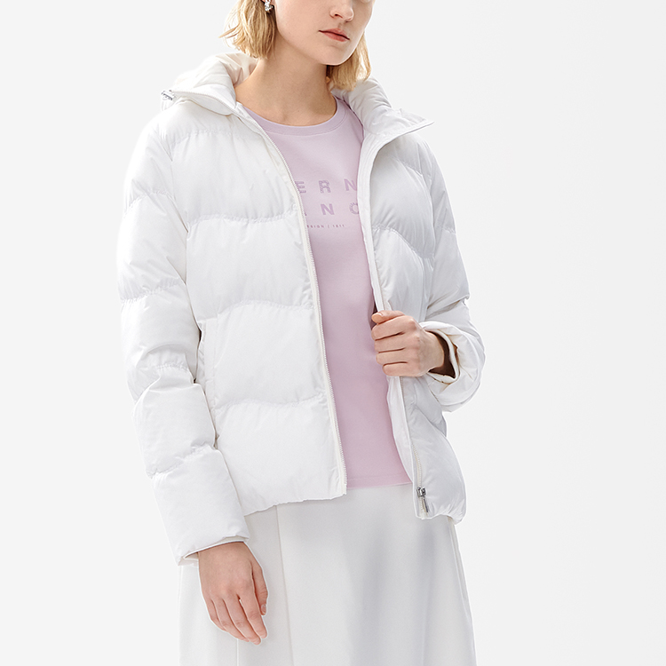 (Women) FILA  Lightweight Hooded Down Jacket - Solid Color (Cloud White). F11W247902F-WT 圖 5