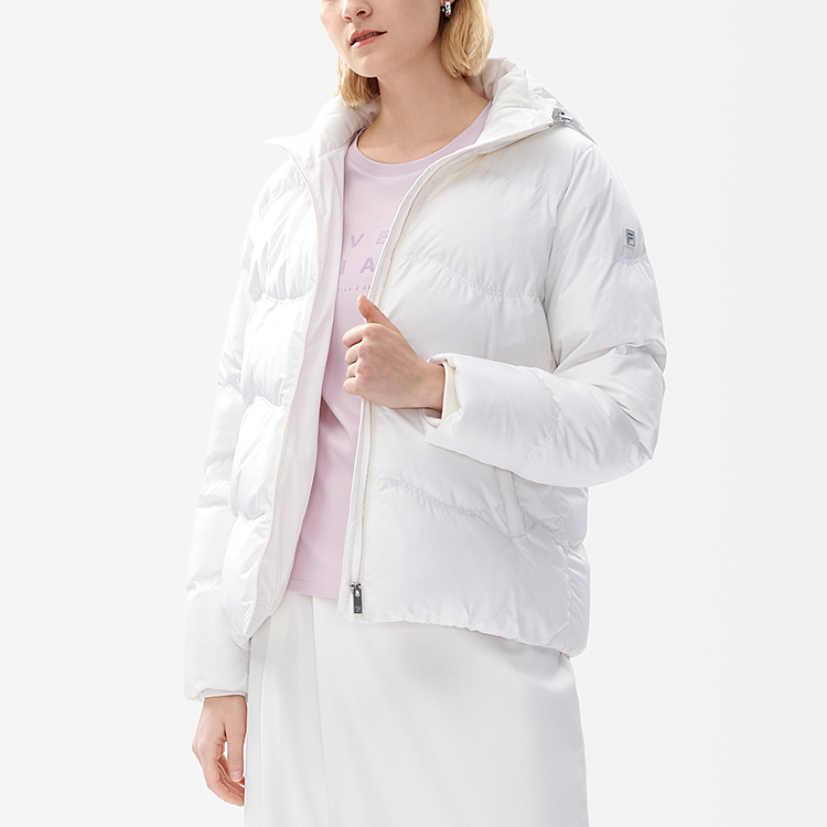 (Women) FILA  Lightweight Hooded Down Jacket - Solid Color (Cloud White). F11W247902F-WT 圖 7