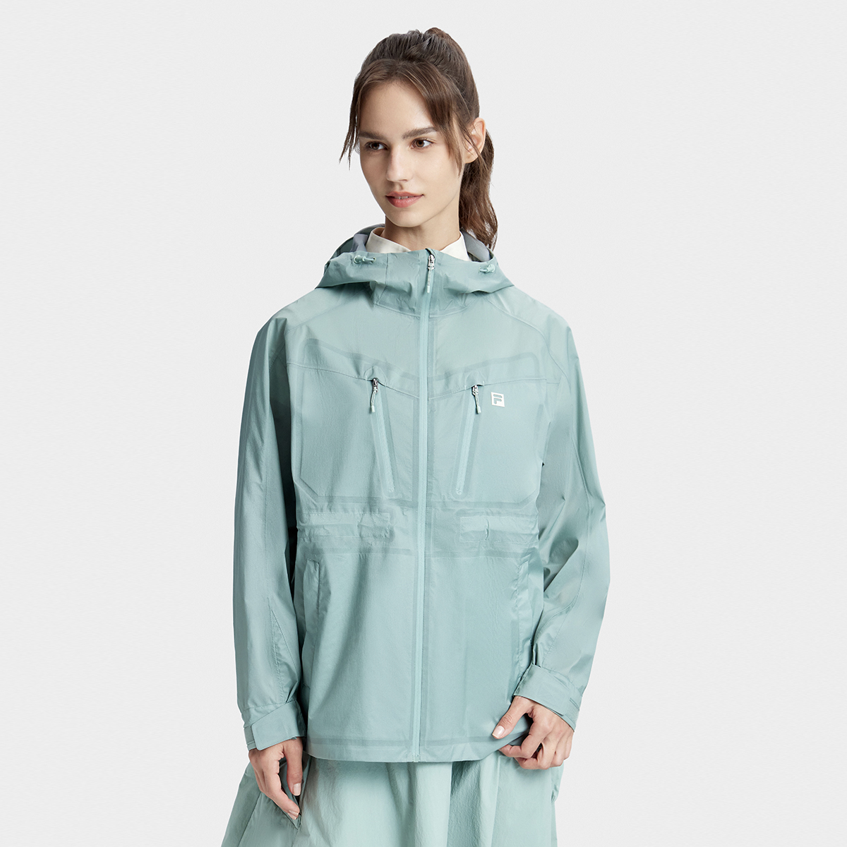 (Women) FILA  Lightweight Hooded Outdoor Jacket - Mist Green/Beige. A11W337702F-DG 圖 6