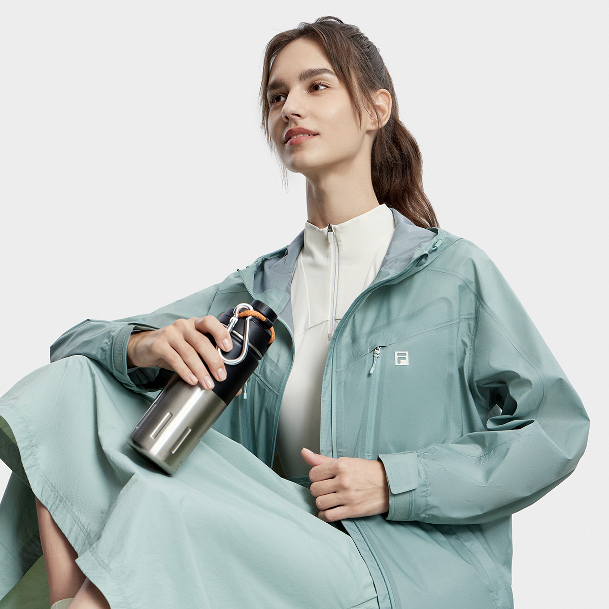 (Women) FILA  Lightweight Hooded Outdoor Jacket - Mist Green/Beige. A11W337702F-DG 圖 7