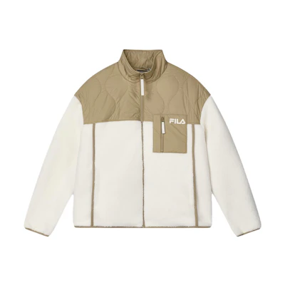 (Women) FILA Lightweight Quilted Down Jacket - Colorblock Khaki Casual Outdoor F11W349912F-LK