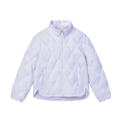 (Women) FILA Lightweight Quilted Down Jacket Purple Casual Relaxed Fit. F11W344927F-PU