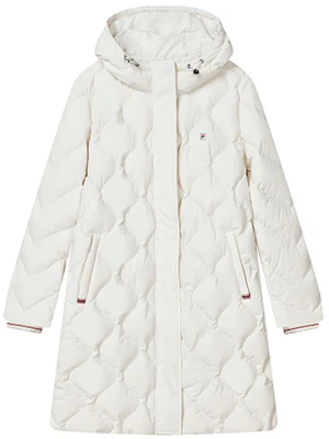 (W) FILA ロゴ ダウンジャケット スチームホワイト. F11W241907F-IV Order (W) FILA ロゴ ダウンジャケット スチームホワイト. F11W241907F-IV