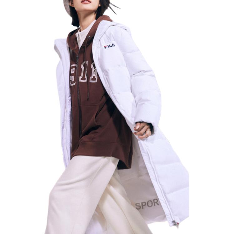 Purchase (Women) FILA  Logo Print Hooded Thick Warm Down Jacket Standard White. F51W348956A-WT