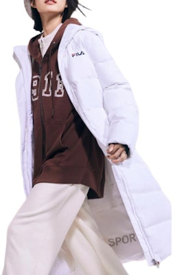 (Women) FILA Logo Print Hooded Thick Warm Down Jacket Standard White. F51W348956A-WT Purchase (Women) FILA Logo Print Hooded Thick Warm Down Jacket Standard White. F51W348956A-WT
