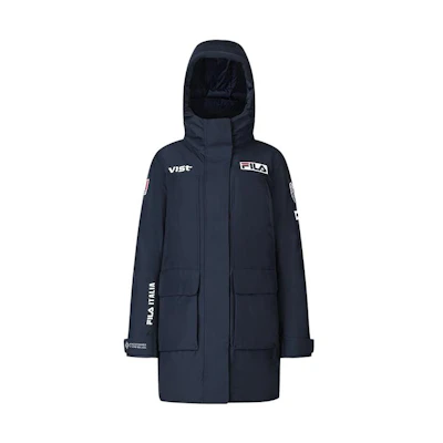 (Women) FILA Logo Print Waterproof Insulated Winter Ski Jacket - Blue. A11W346905F-NV