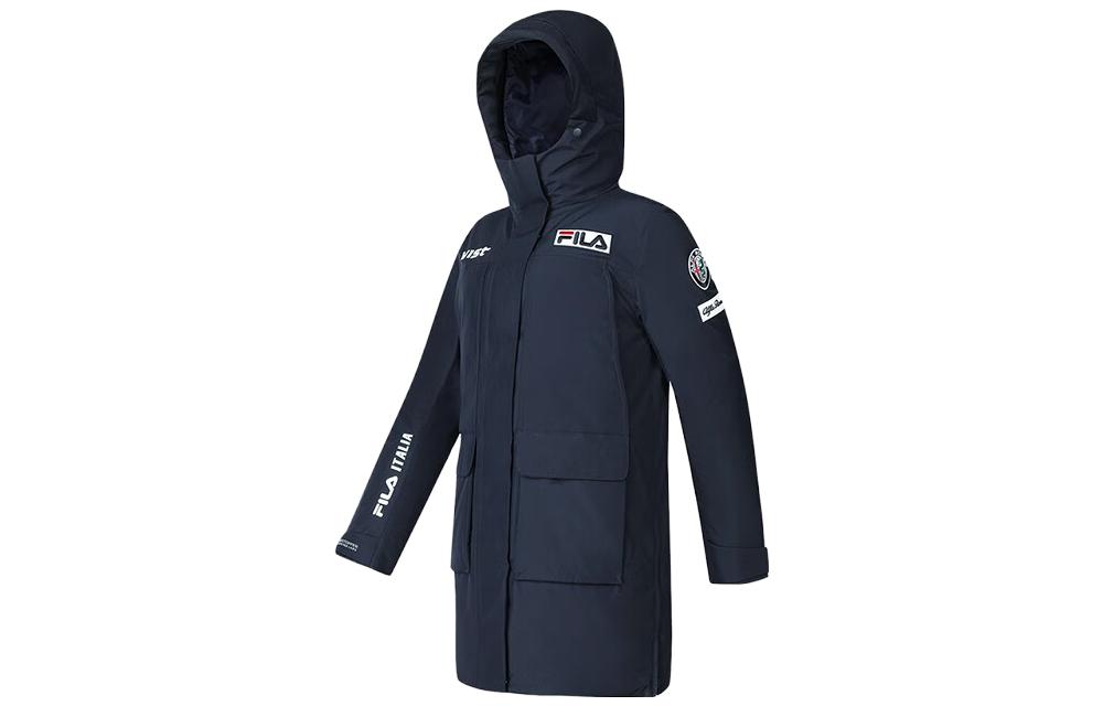 Shop (W) 휠라 로고 방수 보온 겨울 스키 자켓 - 블루. A11W346905F-NV