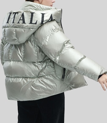 (Women) FILA Logo Printed Hooded Down Jacket Light Bamboo Green. F11W344914F-LG Purchase (Women) FILA Logo Printed Hooded Down Jacket Light Bamboo Green. F11W344914F-LG