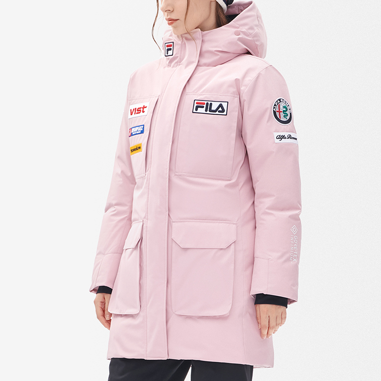 (Women) FILA  Long Down Jacket Pink - Embroidered Logo, Windproof & Insulated. A11W246910F-PK 圖 7