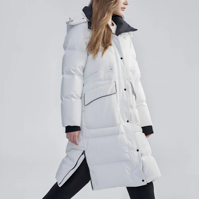 (W) Abrigo Largo FILA Blanco Liso con Capucha Casual y Cálido. F11W344912F-WT Purchase (W) Abrigo Largo FILA Blanco Liso con Capucha Casual y Cálido. F11W344912F-WT