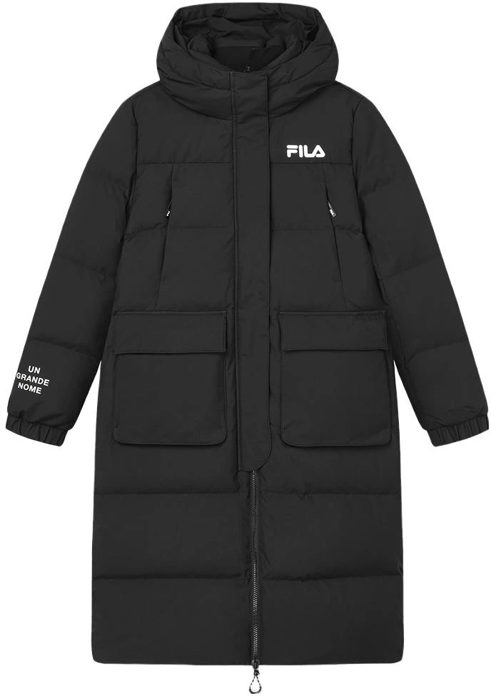 women-fila-long-hooded-down-jacket-with-logo-print-in-jet-black-f61-w349906-a-bk