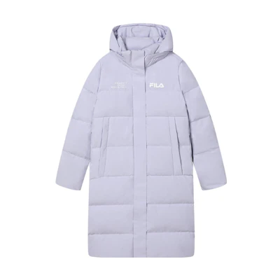 (Women) FILA Long Hooded Lavender Down Coat - Waterproof, Windproof & Warm. F11W349910F-PU