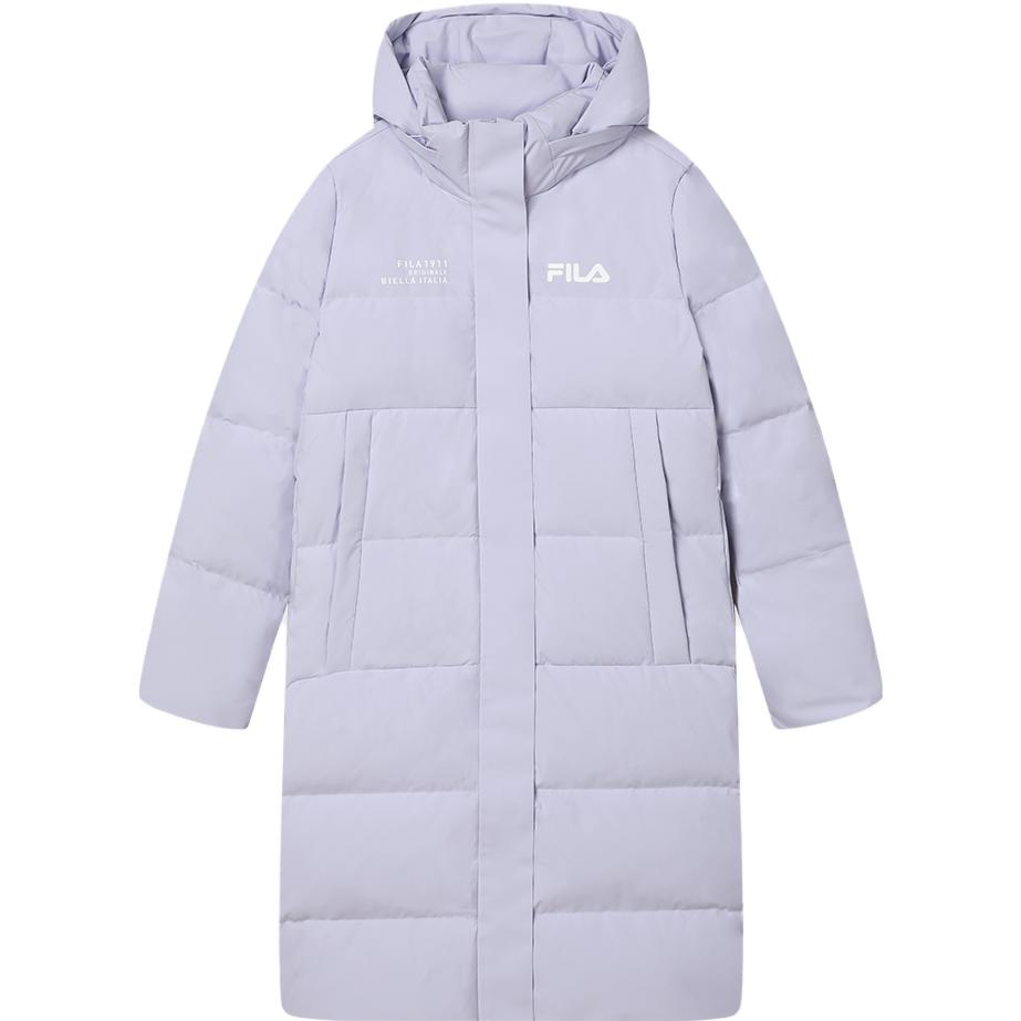 Order (Women) FILA  Long Hooded Lavender Down Coat - Waterproof, Windproof & Warm. F11W349910F-PU