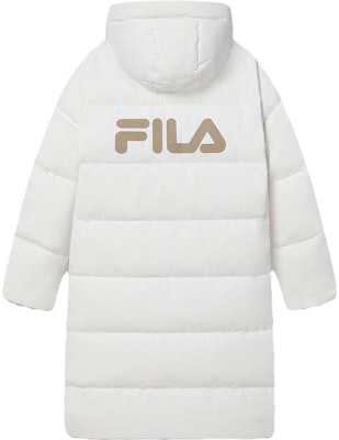 (Women) FILA Long Hooded Thick Overcoat Down Jacket - White. F11W349910F-WT Lookbook (Women) FILA Long Hooded Thick Overcoat Down Jacket - White. F11W349910F-WT