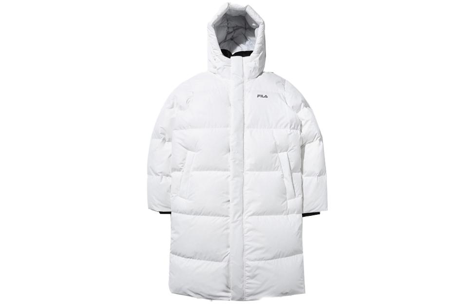 Order (Women) FILA  Long Hooded White Down Jacket Casual Coat. FE2DJD6110X-OWH