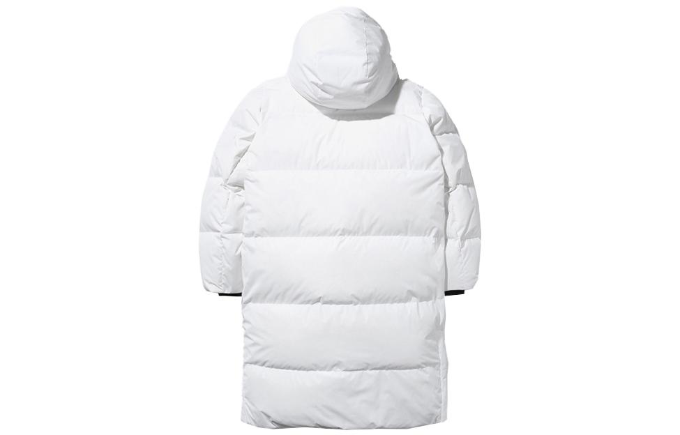 Lookbook (Women) FILA  Long Hooded White Down Jacket Casual Coat. FE2DJD6110X-OWH