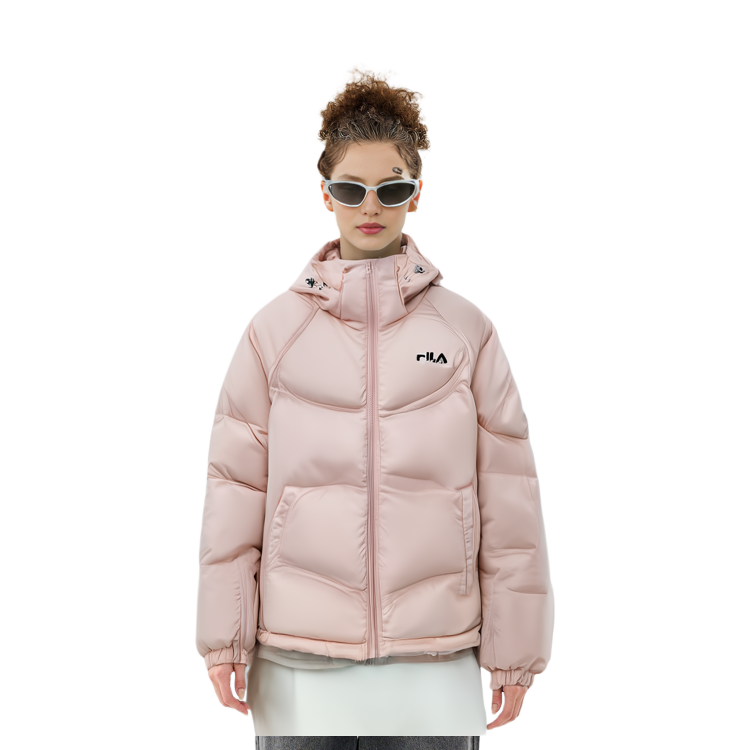 (Women) FILA  Loose Fit Hooded Down Jacket - Tin Pink Warmth F11W349923F-LP 圖 4