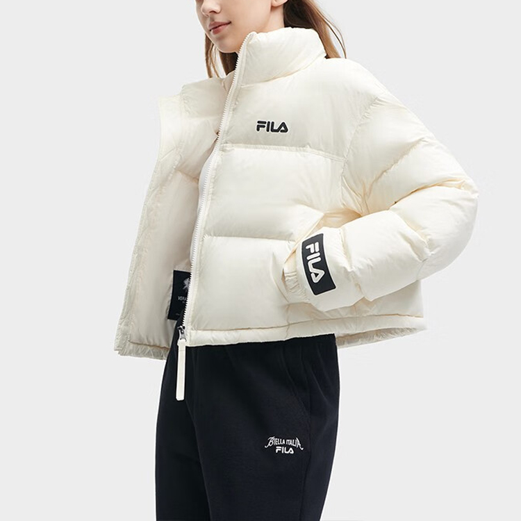 Purchase (Women) FILA  Off-White Puffer Jacket with Logo, Zip-Up, Windproof and Warm. F51W349901FIV