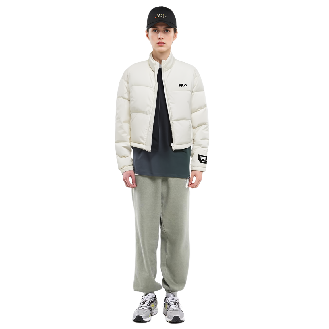 Cheap (Women) FILA  Off-White Puffer Jacket with Logo, Zip-Up, Windproof and Warm. F51W349901FIV