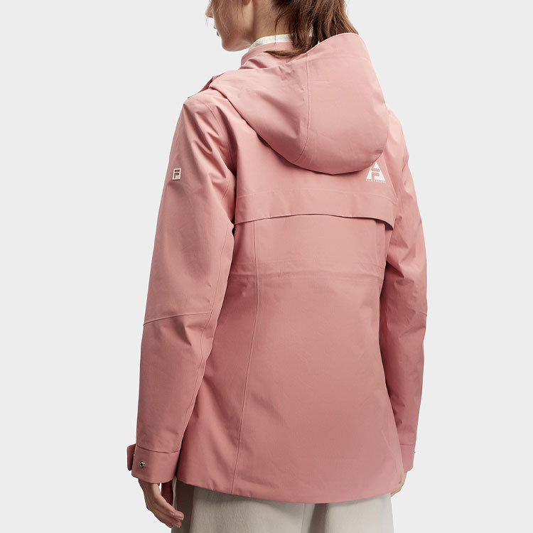 Shop (W) FILA 戶外連帽外套 泡沫粉 - 中長款純色款式。 A11W417708F-PK