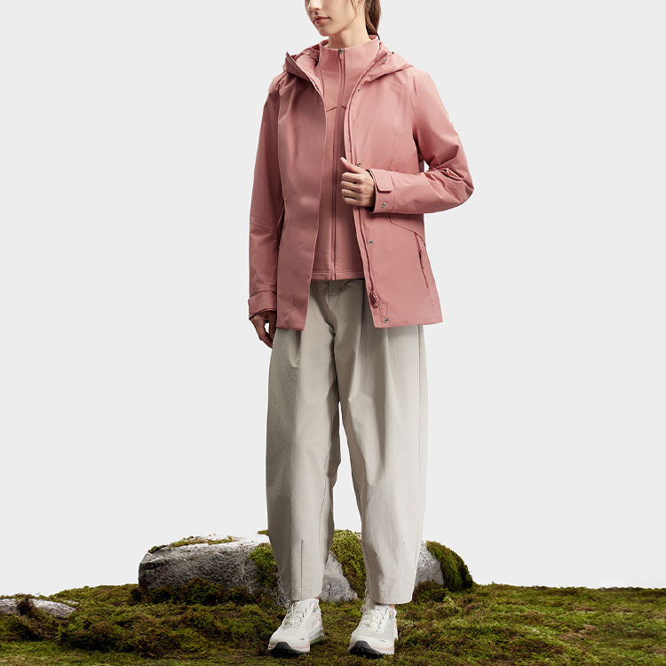 Purchase (W) FILA 戶外連帽外套 泡沫粉 - 中長款純色款式。 A11W417708F-PK