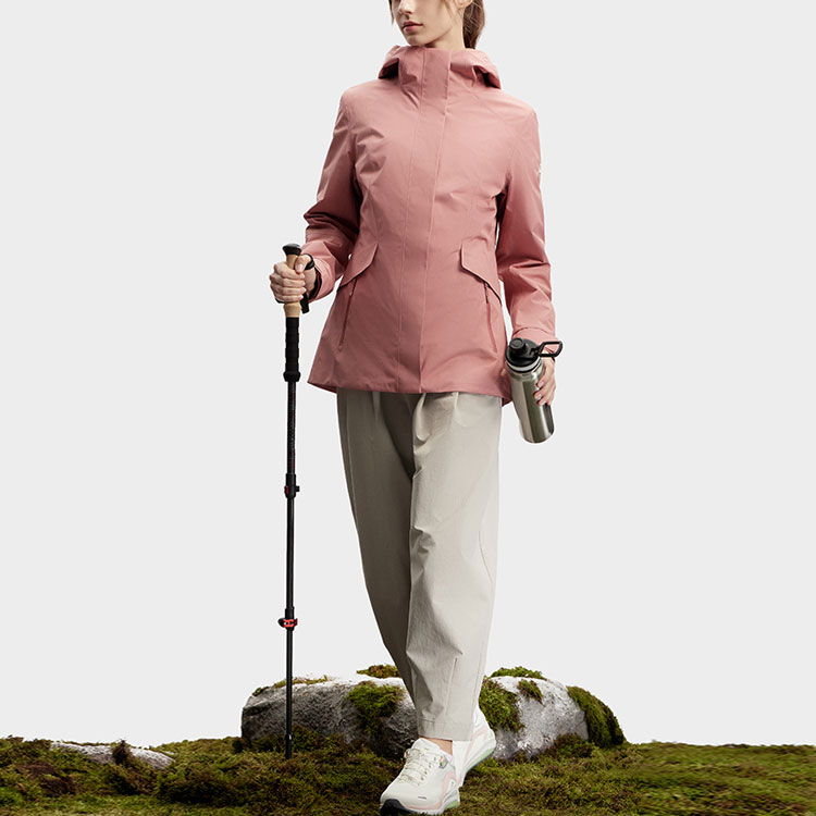 Details for (W) FILA 戶外連帽外套 泡沫粉 - 中長款純色款式。 A11W417708F-PK