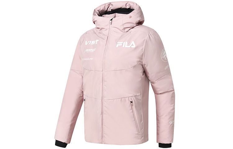 Buy (Women) FILA  Pink Logo Goose Down Hooded Windproof Winter Jacket. A11W246909F-PK